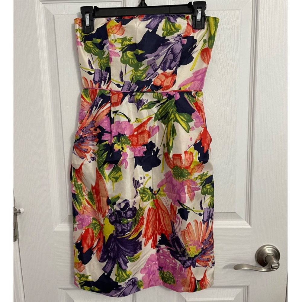 Floral J. Crew Strapless Dress